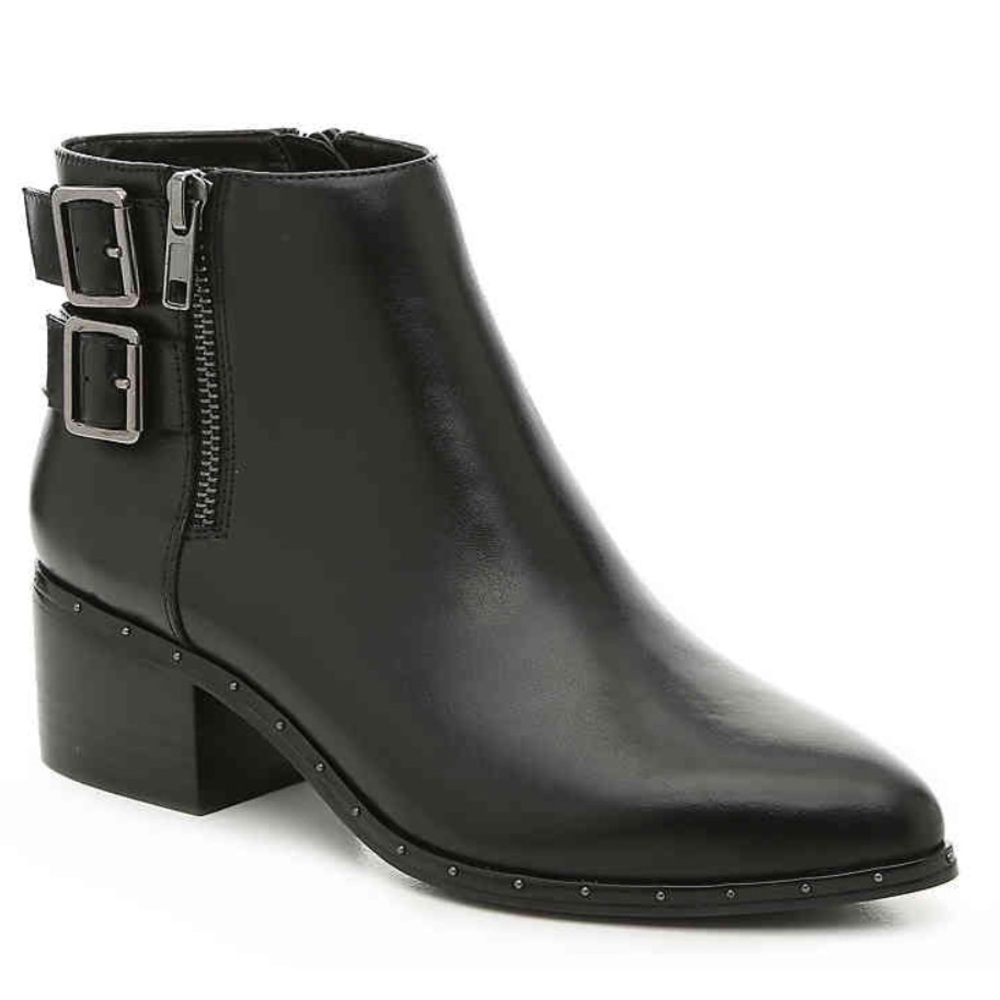 Bleeker and Bond buckle leather booties